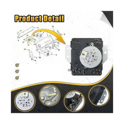 Dryer Programmer Switch W10185992 Element for Kenmore Dryers, Direct Fit Replacement Part, 115V 60Hz Compatible, Easy Install, Durable Electronic Control Switch and Heating Element for Reliable, Efficient Drying on black mounting bracket