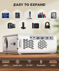 D1 Smart Projector With WiFi And Bluetooth Built In Apps Auto Focus And Keystone 16W Dolby Audio Speakers Native 1080P HDR10