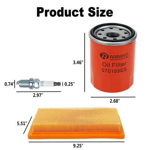 Dimensions of All-In-One Maintenance Kit For Generac 16KW-26KW Air Cooled Home Standby Generators 999cc Engine components