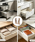 Drawer Guide Mounting Bracket Set for Left and Right Sides Replacement Rear Drawer Track Support in various room settings