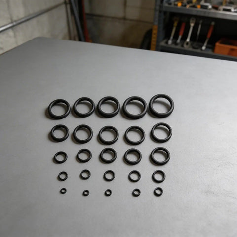 1500 Piece Nitrile O Ring Kit For Auto And Home Use High Temp Sealing Washers 25 Size Assortment displayed on table