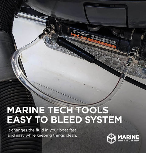 Bleed Tube For Seastar Hydraulic Steering System, Easy Bleed Kit For Seastar Cylinders, Clear View Hose So You Can See Air Bubbles