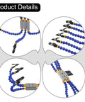 Hosrivae Flexible Helping Hands Tool With 6 Adjustable Vise Arms And Heat Resistant Clip Tips For Soldering Iron Holder and precision PCB welding, showing flexible arms and clips.