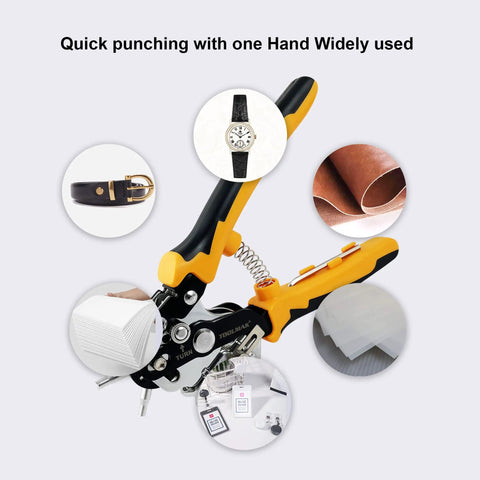 Leather Hole Punch Tool Set Multifunction Puncher For Effortless, Precise Holes In Leather Belts Cardboard And Plastic