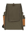 FlapFit Tool Pouch With Flap Nine Pocket Belt Pouch With Eight Tool Loops And Metal Tape Clip Rugged 600D Ripstop Nylon Construction For Pros On The Job Original Series Brown, front view