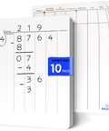 Division And Place Value Math Practice 9 By 12 Inch Dry Erase Sheets White Boards For Third Grade Long Division And Basic Fact Practice Classroom Pack Of 10 Hands On Learning For Class And At Home, showing division example and place value chart.