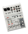 White 6 Channel Live Streaming Mixer With USB Audio Interface Loopback DSP Effects Dual Phantom Mic Preamps