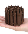 35 Inch Mini Fairy Garden Fence Wood Picket Fence for Dollhouses Planters and Fairy Gardens Brown Rustic Tiny Garden Barrier Outdoor Decor Realistic Craftsmanship Totally Super Easy To Assemble held in a hand