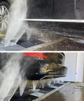 Automated jets from the Next Level 360 Degree Contactless Car Wash System with High Pressure Brushless Jet and Fast Water Pump cleaning a car.