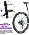 Bike Suspension Seatpost 30.9x350mm Shock Absorber Damper With Adjustable Clamp For E Bike MTB BMX Heavy Duty diagram