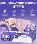 Legit Heavy Duty Disposable Underpads 36X36 Inches 50 Pack Super Soak Adult Pee Pads For Seniors And Pets Pro Level Hospital Grade change sheets with a woman sleeping comfortably.