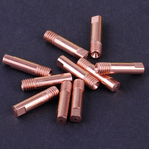 Cool 10 Pack MB 15AK Welding Torch Contact Tips With M6 Thread Hole. Durable copper design for MIG MAG jobs.