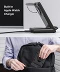 3 In 1 Wireless Charging Dock For Apple Watch Series Ultra Through 3, iPhone 12 Through 17, And AirPods Pro, compact black stand