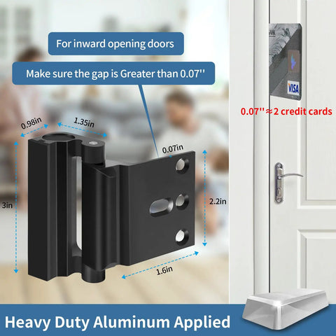 Heavy Duty Aluminum Door Lock Reinforcement For Front Doors Tough As Nails Kick Resistant Security Latch diagram