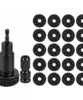 Wheel Hub And Brake Cleaning Tool Kit, 22 Pc Set With 20 Replacement Pads, shown with durable abrasive material and hub tool.
