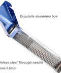 Pro Grade Welding And Carb Cleaner Kit with 12 wire set in aluminum carry box showing wire sizes 0.4mm to 1.6mm