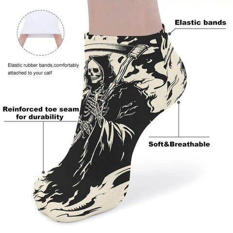 Scythe Themed Dope Ankle Socks For Men And Women Breathable Athletic Low Cut Socks With Durable Print and Elastic Bands