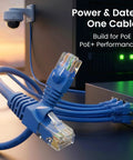 Connected blue Cat 6 Ethernet Patch Cable 1 Ft Blue Pack Of 24 High Speed 10Gbps 24AWG Snagless Gold-Plated RJ45 Cables