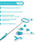 Deluxe Above Ground Pool Maintenance Kit with Vacuum for 800 GPH Flow Rate, 110 Inch Telescoping Pole, 24 Foot Hose, parts layout