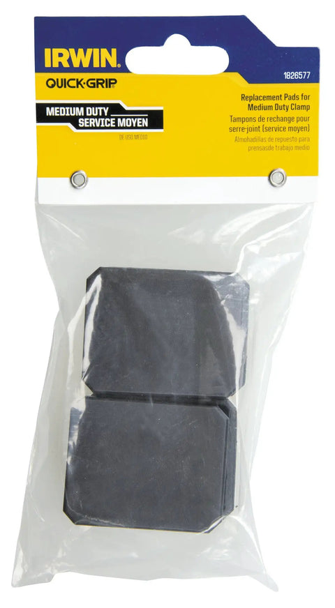 Heavy Duty Replacement Pads For SL300 Bar Clamps Compatible With Quick Grip Tools Slick Snap Kit Four Pack durable black rubber pads in packaging.