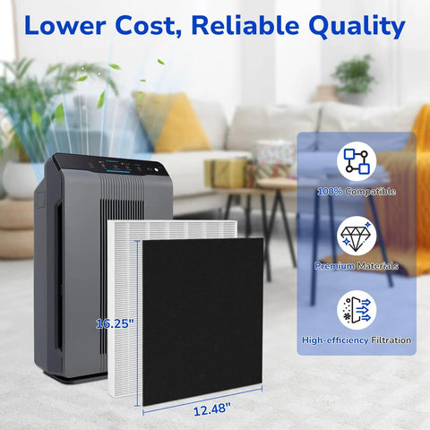 Replacement Filter A For Winix PlasmaWave Air Purifiers C535 5300 5300-2 6300 6300-2 P300 AM90 C909 9800, HEPA and carbon filters
