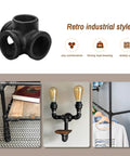 1 Inch Black Pipe Fittings 4 Way Side Outlet Tee Set Of Four Built Tough Malleable Cast Iron Threaded Fittings display