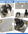 RV Water Heater Thermostat Switch 232306 Replacement For 120V Systems Compatible With SW6DE SW10DE SW12DE 232306 Limit Switch Easy Install High Quality RV Hot Water Heater Parts, metal thermostat with mounting plate
