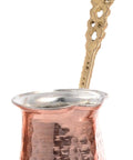 Hammered Copper Coffee Pot Set Of 5 For Stovetop Brewing Cezve Ibrik Briki One To Five Cups With Metal Or Wood Handle