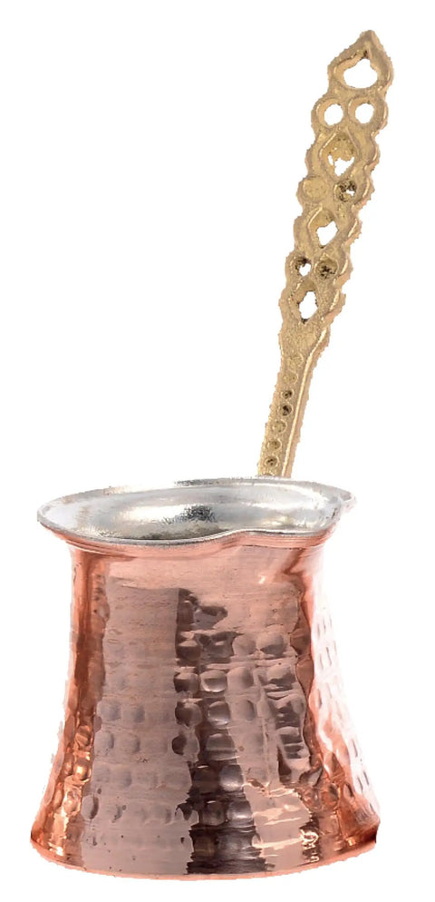 Hammered Copper Coffee Pot Set Of 5 For Stovetop Brewing Cezve Ibrik Briki One To Five Cups With Metal Or Wood Handle