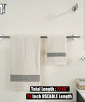 Chrome Towel Bar 27 Inch Built Tough 304 Stainless Steel 0.8mm Tube Wall Mount Towel Holder With Polished Finish Usable 24 Inch Length For Bathroom TB110L24CH installed with towels