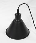Dope Set Of Three Industrial Black Metal Pendant Lights With Adjustable H Type Track, Twisted 3.9 Ft Cords, E26 Base
