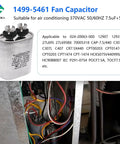 Fan Capacitor 7.5uF 5 Percent 370 To 450 VAC 50 To 60 Hz Replacement Part For Coleman RV Air Conditioners 1499 5461 Compatible