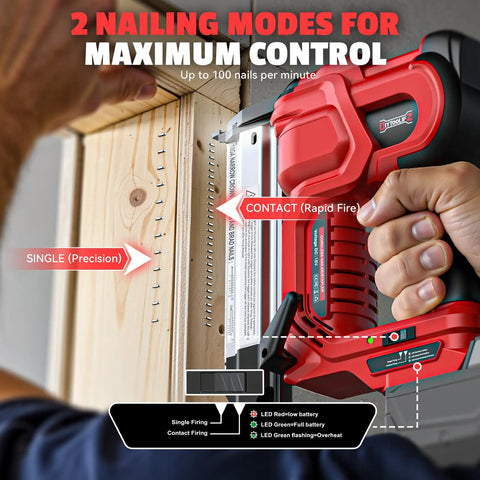 Heavy Duty Cordless Brad Nailer And Staple Gun Combo Made To Fit Milwaukee 18v Tools with adjustable depth settings