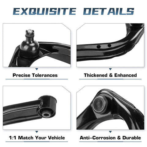 Front Upper Control Arm With Ball Joint Assembly Left And Right Replacement Kit for Nissan and Infiniti showing details