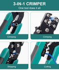 All In One Wire Crimping Tool For 10 22 AWG Insulated And Bare Wires And Heat Shrink 3rd Gen Multifunction Crimper demonstration