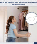 16 Inch Stainless Steel Braided Cabinet Door Restraint Cable Kit With Eyelets, Flexible Hinge Limiter For Chest, Cupboard And Closet Doors, 10 Pack Keeps Cabinets From Slamming, Easy Install And Smooth Door Action on open wardrobe door