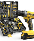 21V Drill Kit With 170 Pieces, Portable Home Repair Set, Power Drill, 2.0Ah Battery, Charger, And Toolbox For DIY Projects