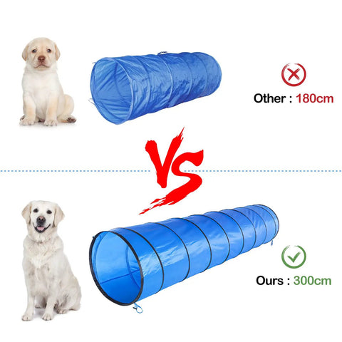 Comparison of two dog tunnels for Ultimate Dog Agility Course Backyard Set For Training And Fun Outdoor Equipment Starter Kit