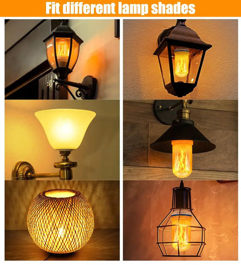 Upgraded LED Flame Light Bulbs With Realistic Flicker 4 Modes E26 Base Fire Glow Bulb For Halloween Decor Outdoor