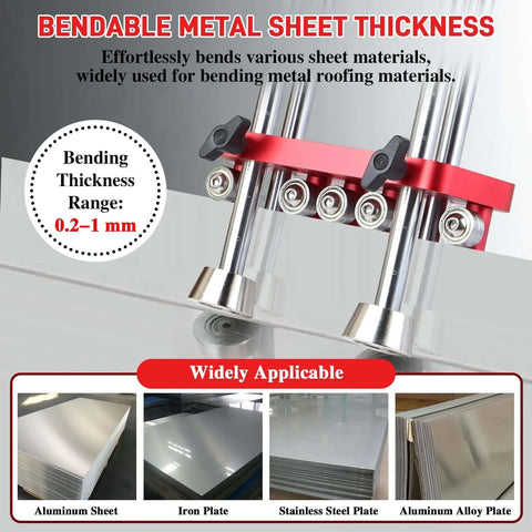 Two Station Edge Bender For Sheet Metal Roller And Roof Projects, showcasing bendable metal sheet thickness range 0.2-1 mm