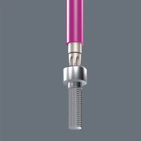 Close-up of pink L-key from Hex Key Set With Holding Function 9 Piece Multicolor L Keys Ice Hardened Stainless Steel With Handy Clip
