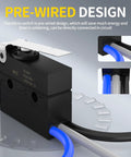 Waterproof Micro Limit Switch With Hinge Lever 6A 12V DC SPDT 3 Pin Pre Wired Removable Lever design detail