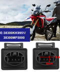 Honda 3 Pin LED Indicator Flasher Relay Two Pack with CRF300L motorcycle in background, ideal for fast flash fix, stable signals