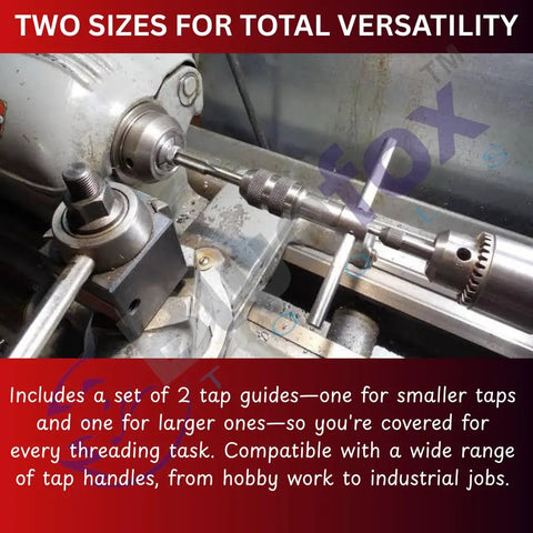 Spring Center Tap Guide Tool Set Of 2 for Drill Presses Lathes Milling Machines in use on metalworking equipment