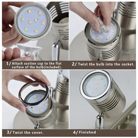 Installation steps for All In One LED Track Lighting Kit With 4 GU10 Bulbs Included Flush Mount Ceiling Spot Lights