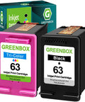 63 Ink Cartridges Combo Pack For HP 63 Black And Tri Color Remanufactured 63XL Ink Two Pack with packaging box
