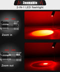 Red Light Flashlight With Red Lens Filter, Single Mode LED Torch for night observing astronomy aviation beach safety, zoomable