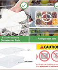 Two Pack Divided Snack Box With Clear Lid And Handles Portable Charcuterie Tray shown with dishwasher and refrigerator safe sections