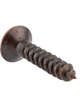 Badass Gauge 5 X 5 Eighth Inch Flat Head Wood Screws With Phillips Drive Antique Copper Finish self-tapping screw detail.