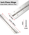 Marine Grade Heavy Duty Piano Hinge 36 Inch Long By 2 Inch Wide Built Beefy And Ready True Zero Point Zero Six Zero Inch Stainless Steel